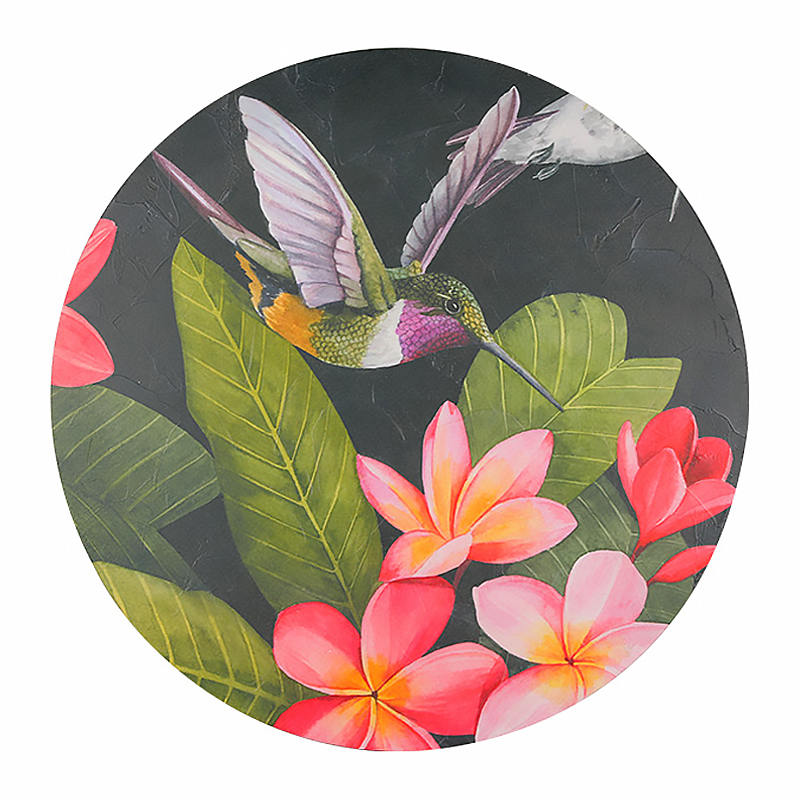 Яркий и умный рисунок колибри, Холст искусств, Настенный декор на черном фоне